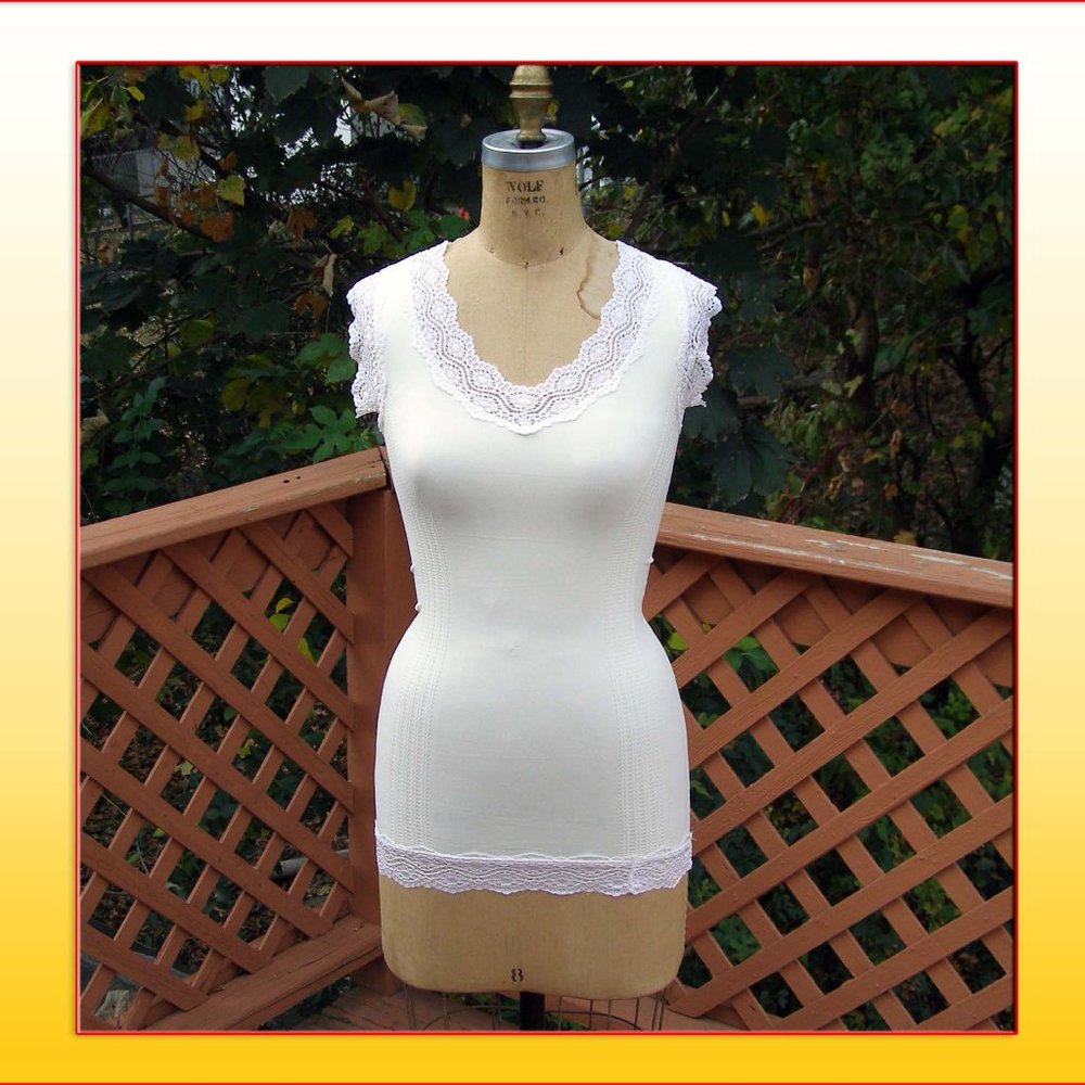 NEW size S/M Ecru Cami top by M Heart M Stretchy